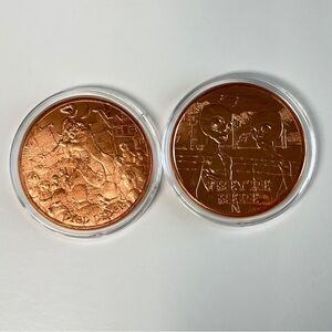Lot of 2 Copper Rounds – Pied Piper & “They’re Here” Alien – 1 oz Each – BU